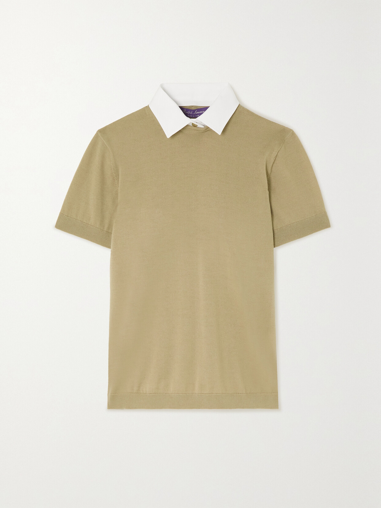 Ralph Lauren Short-sleeve Crewneck Cashmere Sweater In Tan