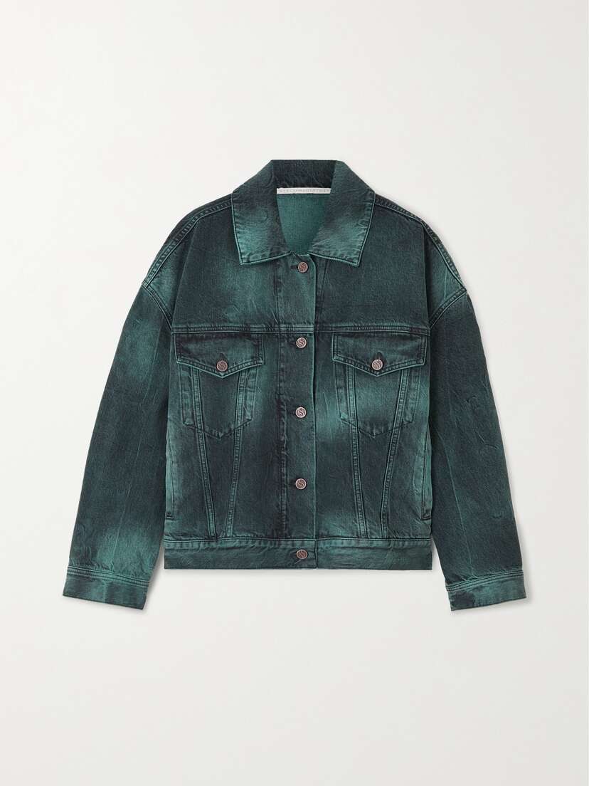 Stella McCartney + Net Sustain Oversized Tie-dyed Organic Denim Jacket - x large