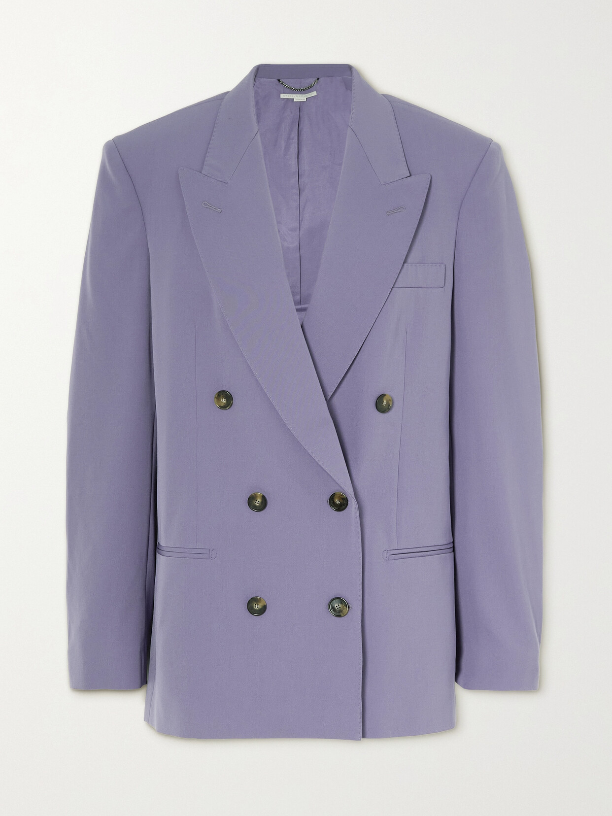 Stella McCartney - + Net Sustain Oversized Double-breasted Wool-blend Twill Blazer - Purple