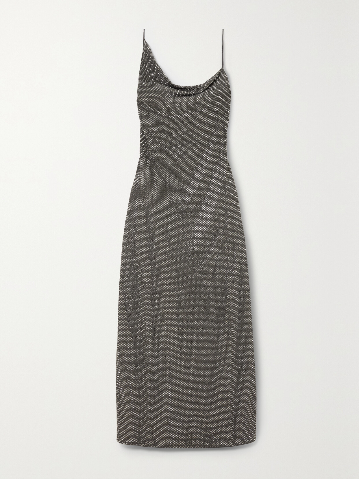 Stella McCartney + Net Sustain Draped Crystal-embellished Satin Gown - Gray