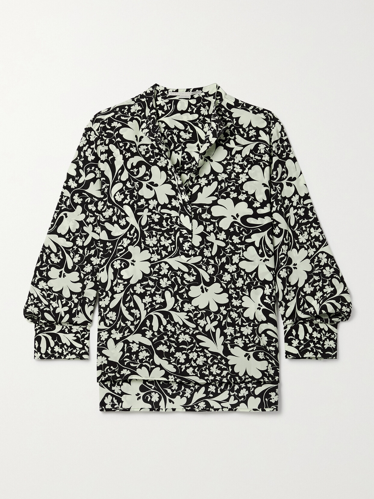 Stella McCartney + Net Sustain Eva Printed Silk Crepe De Chine Blouse - Black