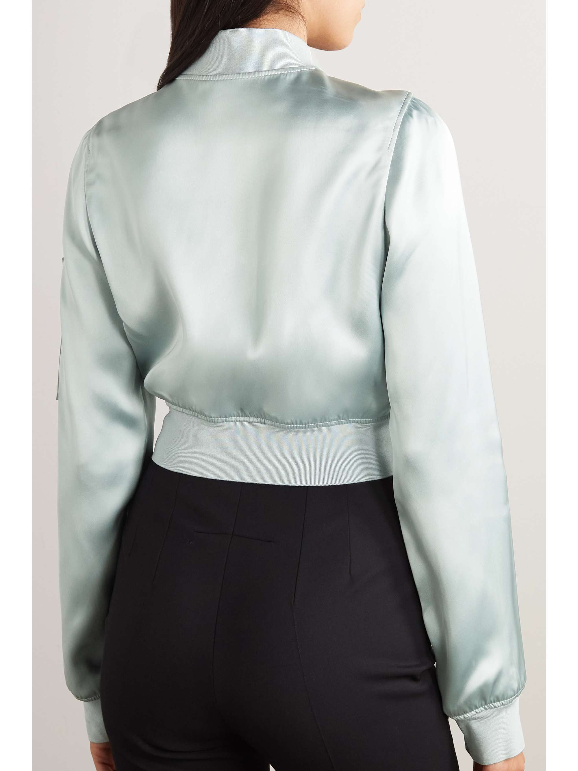 GIVENCHY Cropped satin bomber jacket