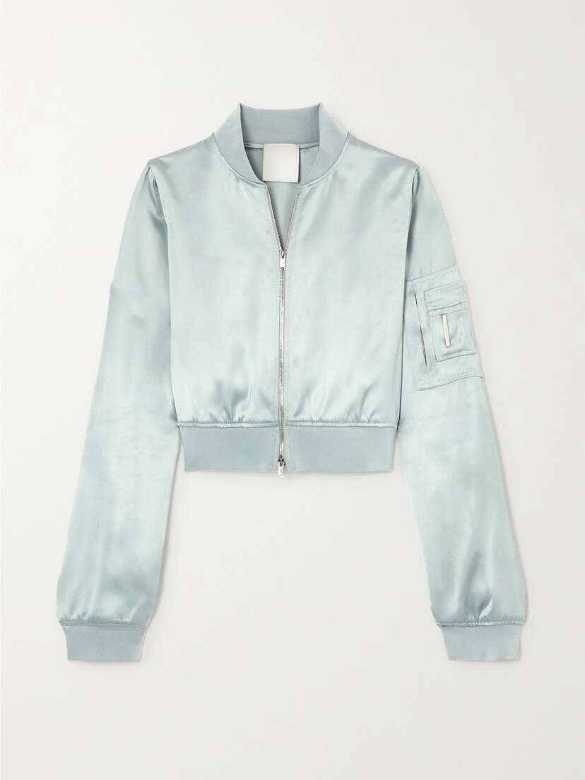 Givenchy Cropped Satin Bomber Jacket