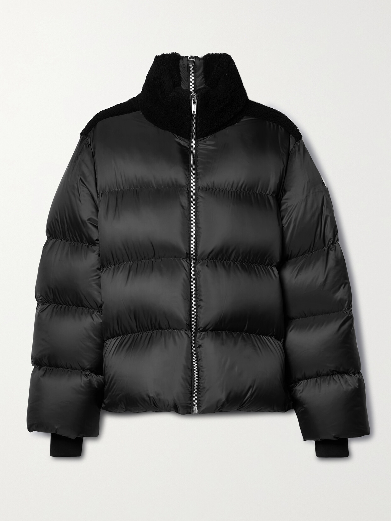 Moncler - Cyclopic Faux Shearling-paneled Quilted Shell Down Jacket - Black