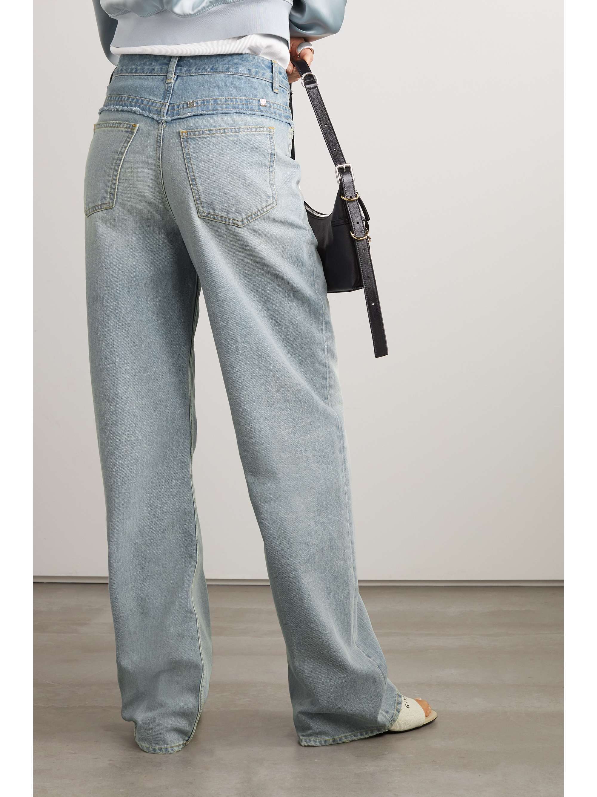 GIVENCHY Distressed two-tone straight-leg jeans | NET-A-PORTER