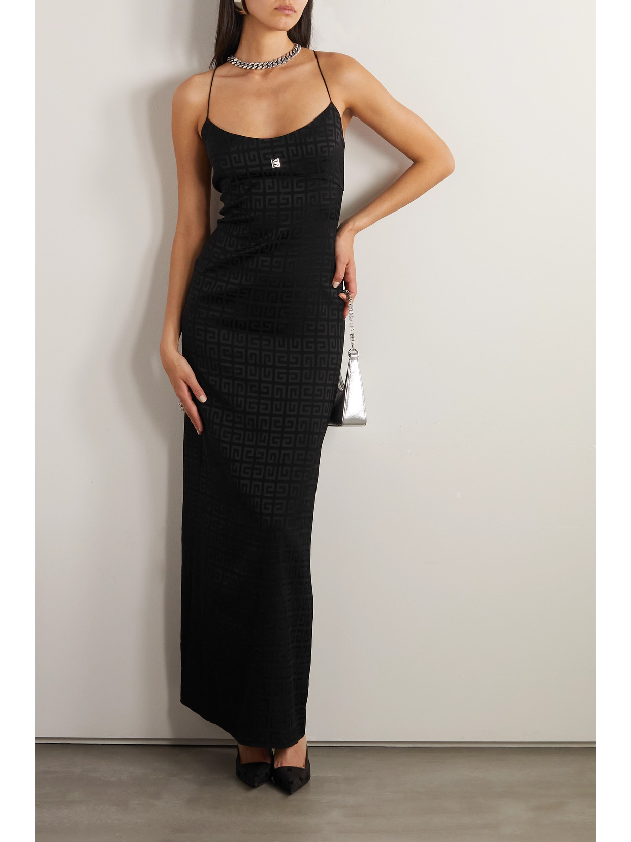 Shop Givenchy Jacquard Gown In Black