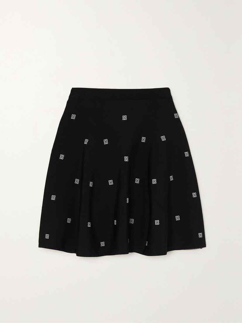 Givenchy 4g Embroidered Stretch-knit Mini Skirt - x large