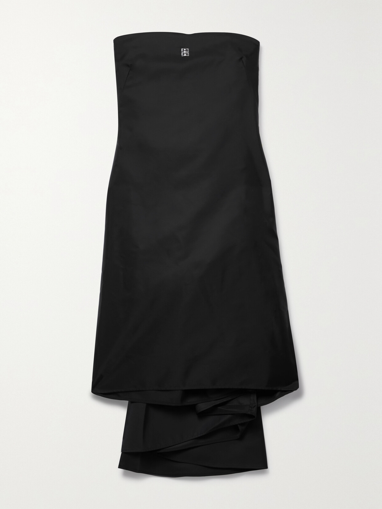 Shop Givenchy Draped Embellished Twill Mini Dress In Black