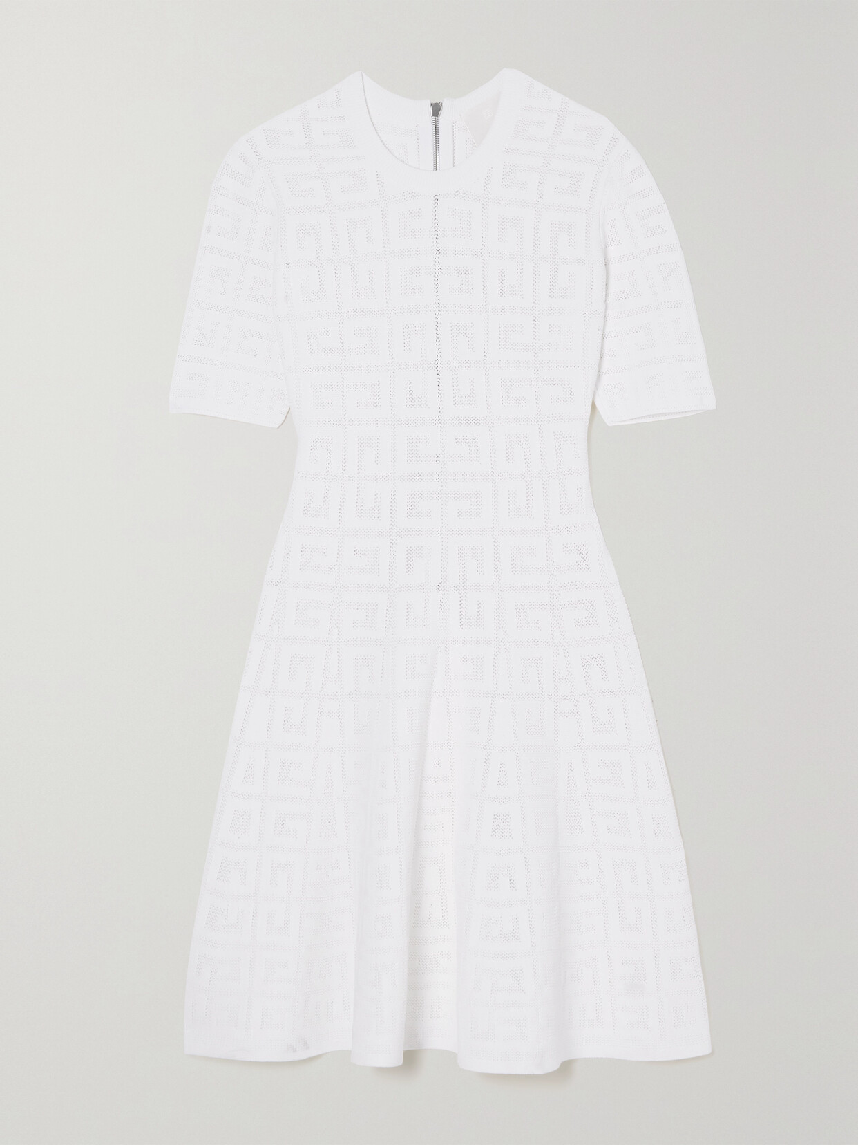 Shop Givenchy Jacquard-knit Mini Dress In White