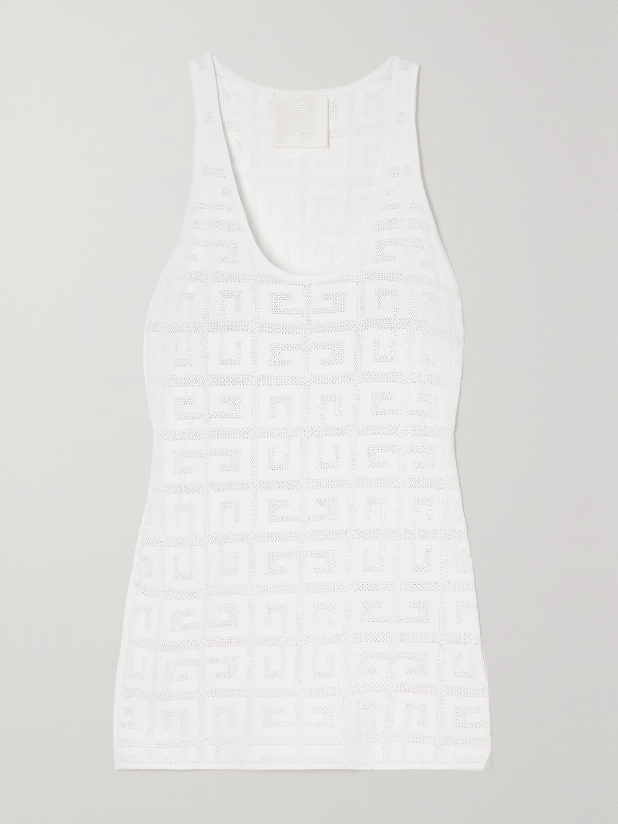 Shop Givenchy Jacquard-knit Tank In White