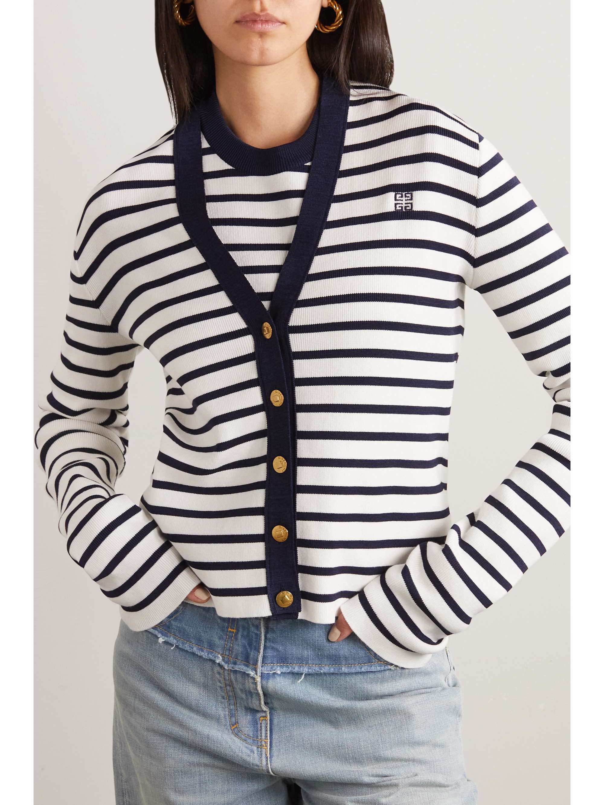 GIVENCHY Striped cotton cardigan