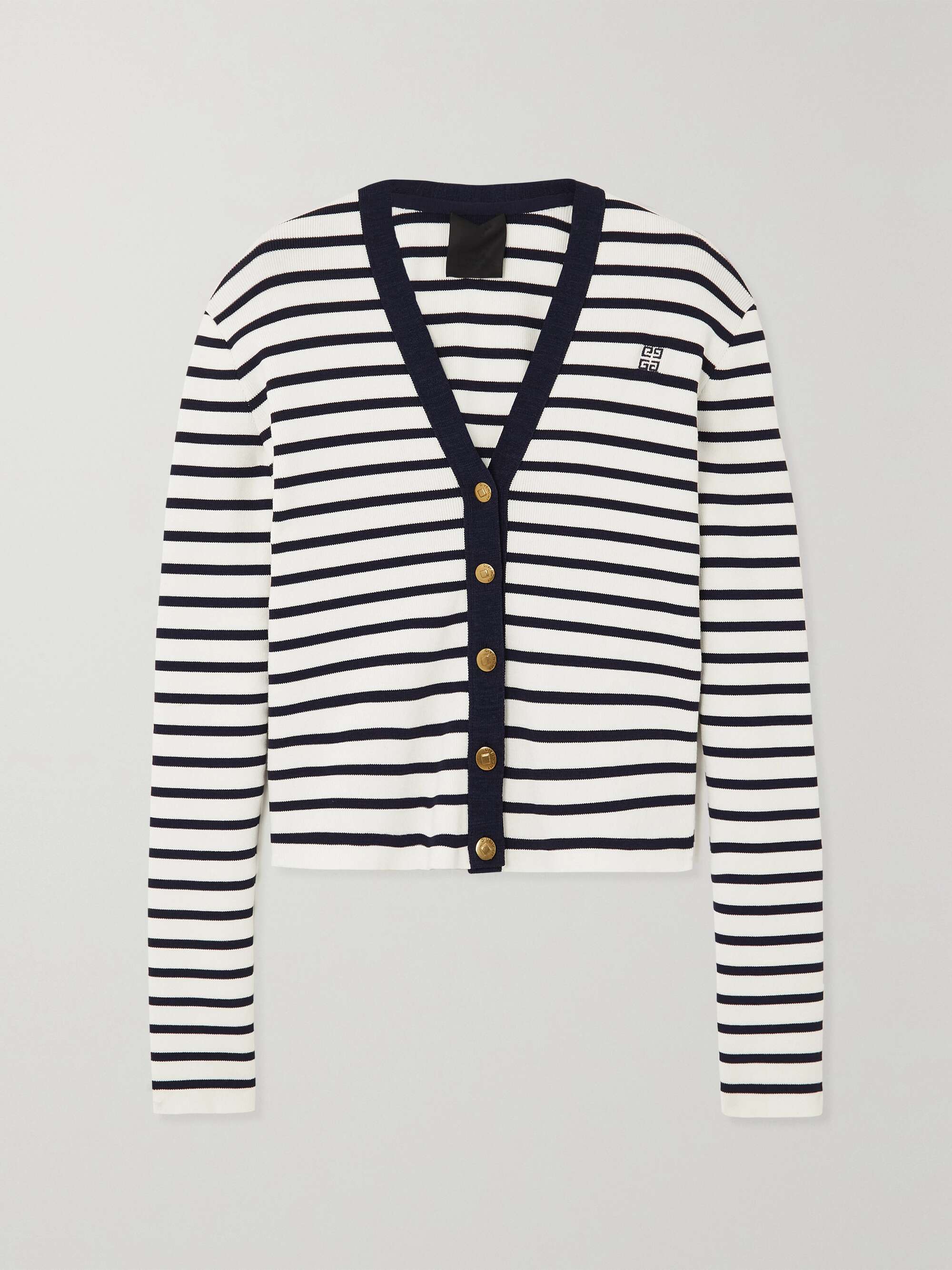 Striped cotton cardigan