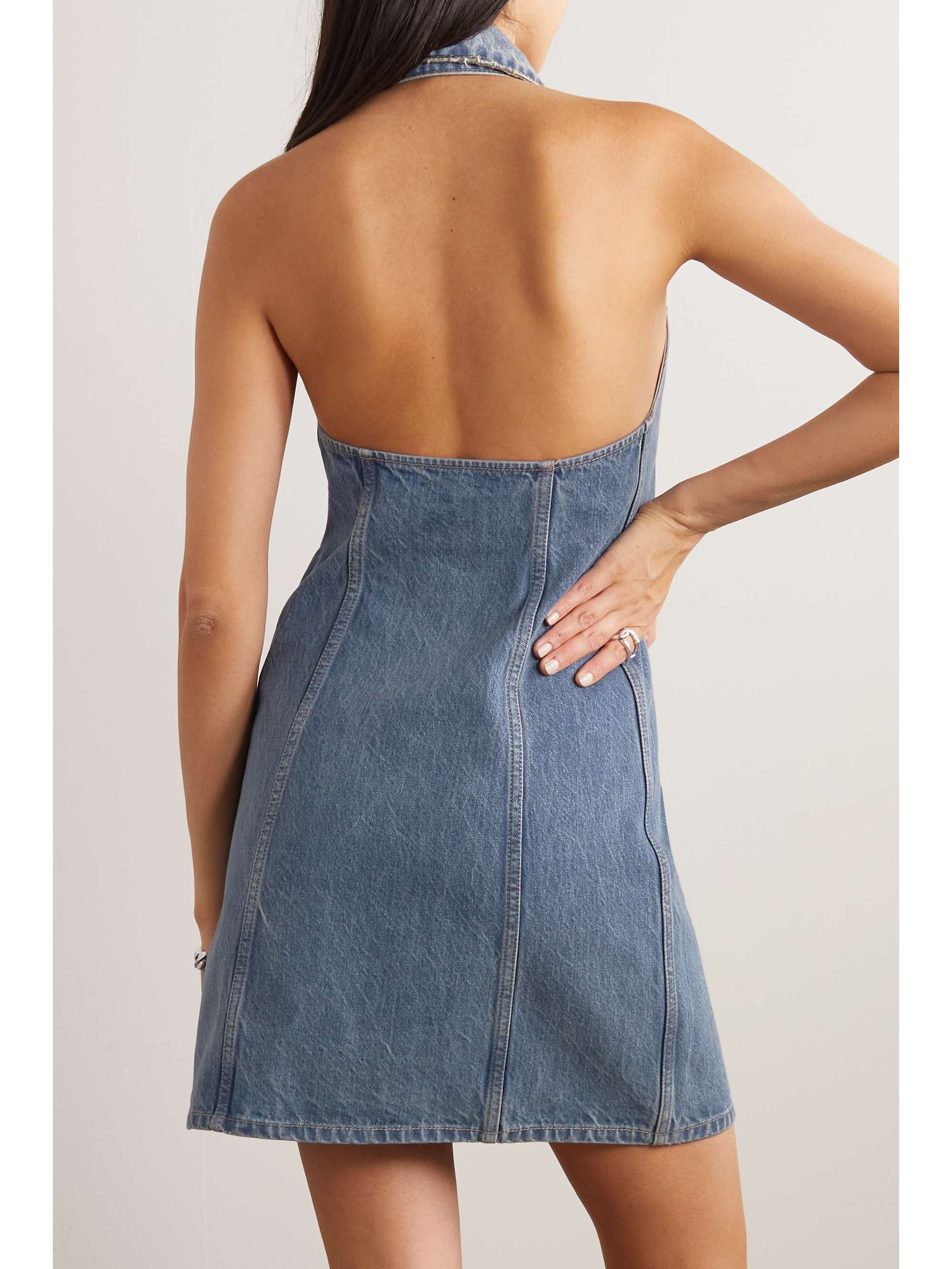 Women's Sexy Halterneck Sleeveless Denim Dress
