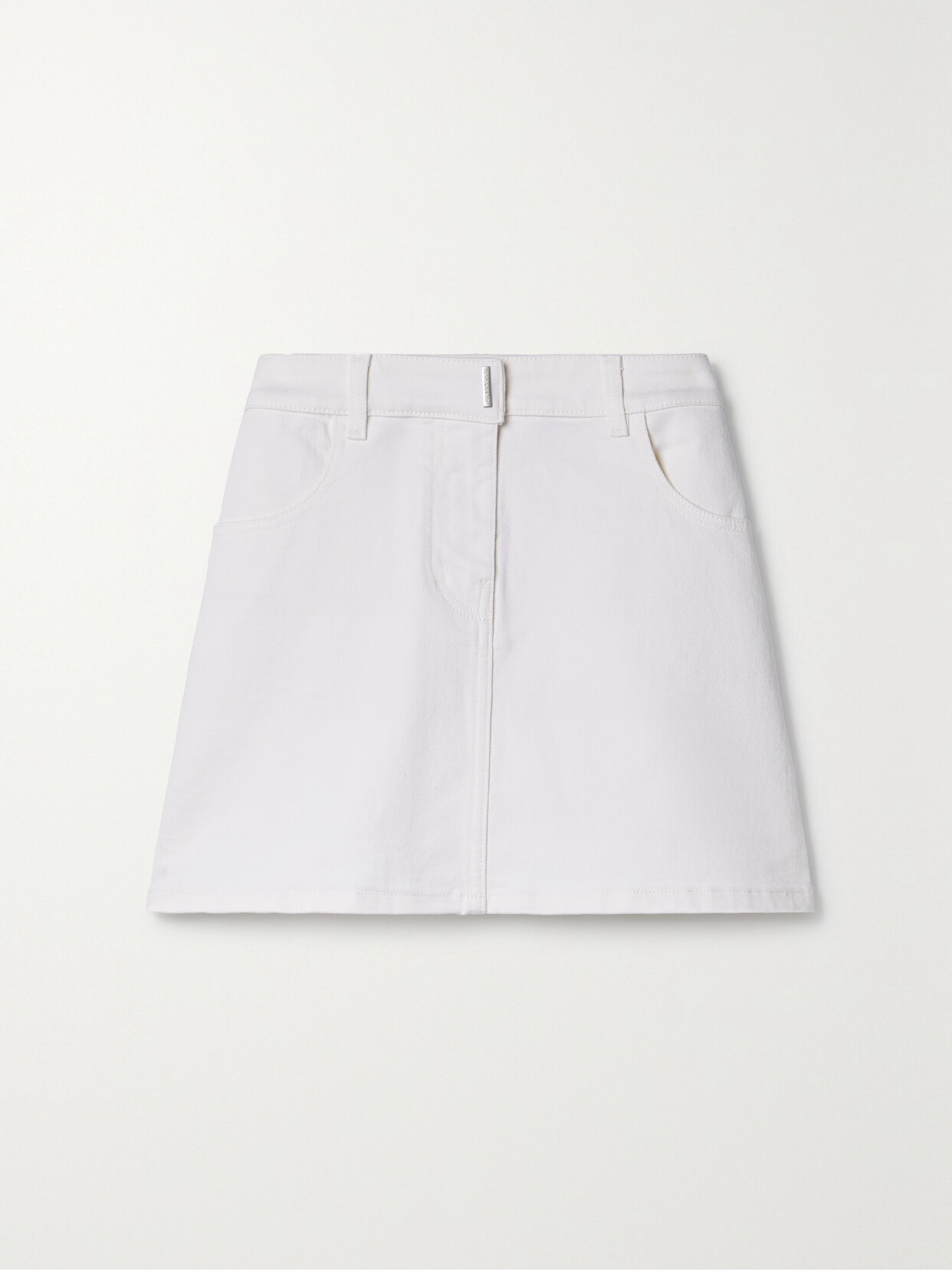 Shop Givenchy Denim Mini Skirt In White