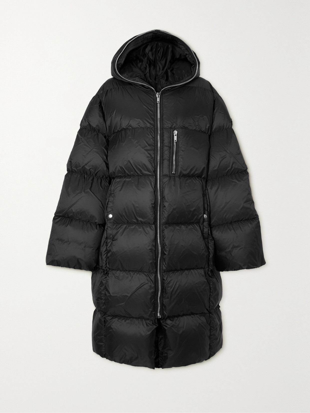 Moncler - Hooded Webbing-trimmed Quilted Shell Down Coat - Black