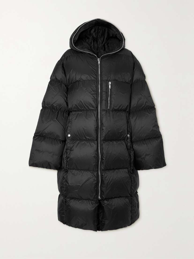 Rick Owens Hooded Webbing-trimmed Quilted Shell Down Coat