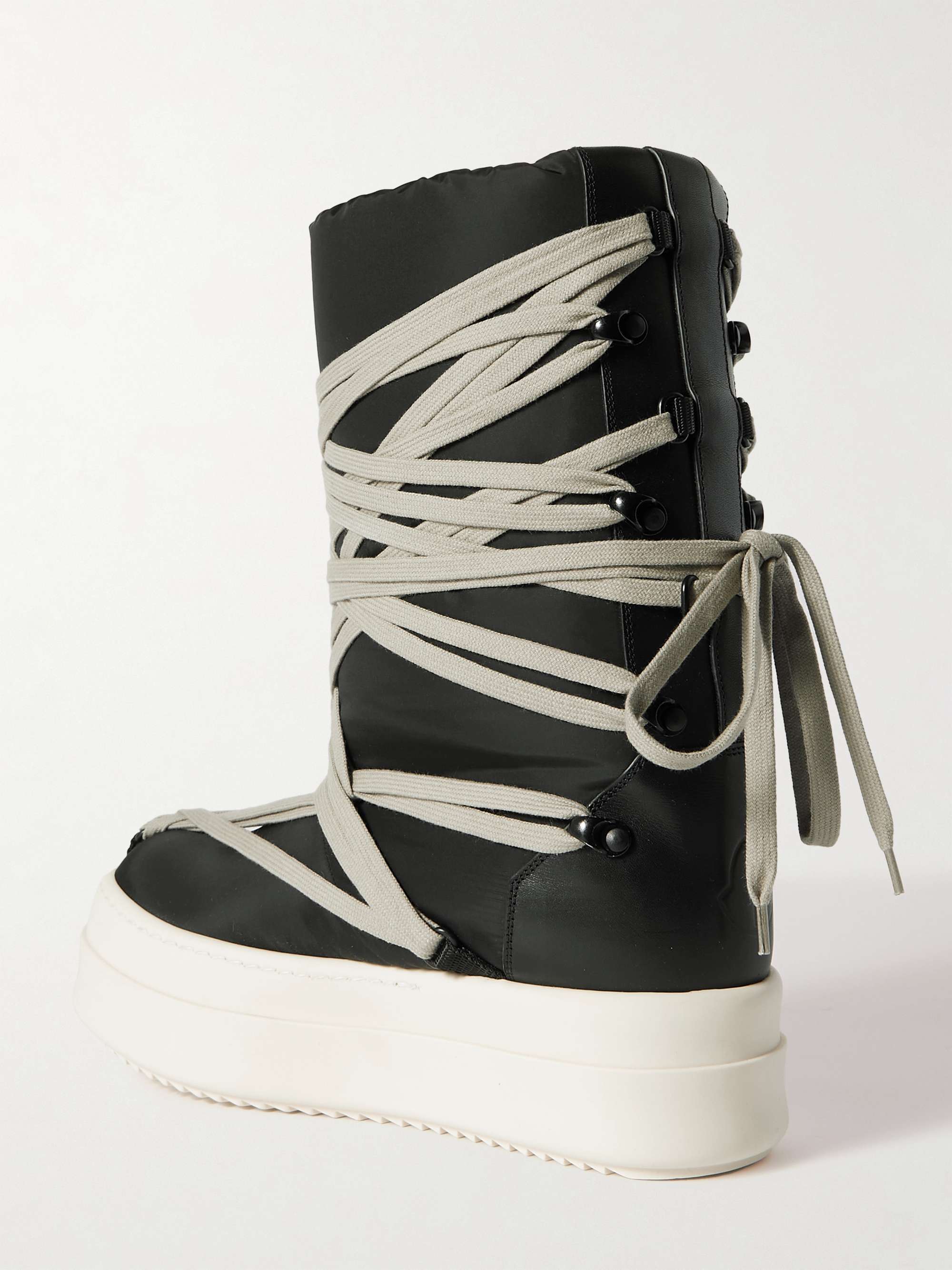 MONCLER + RICK OWENS Bigrocks leathertrimmed padded shell ankle boots NETAPORTER
