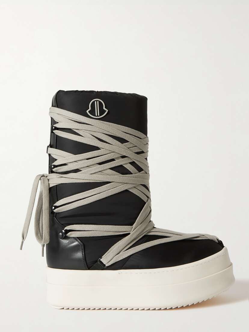 Rick Owens Bigrocks Leather-trimmed Padded Shell Ankle Boots