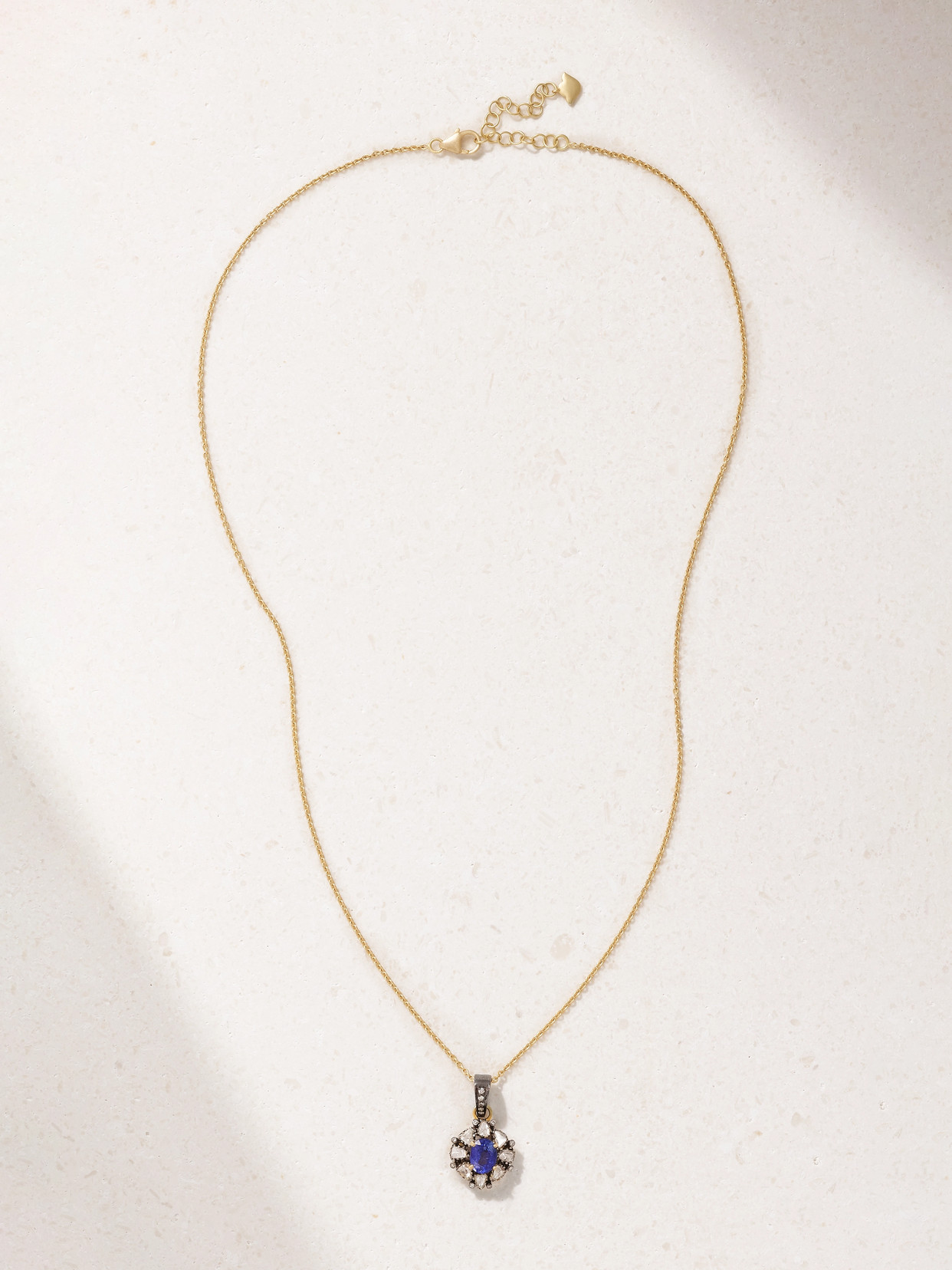 Amrapali London 18-karat Rhodium-plated Gold, Diamond And Sapphire Necklace In Gold