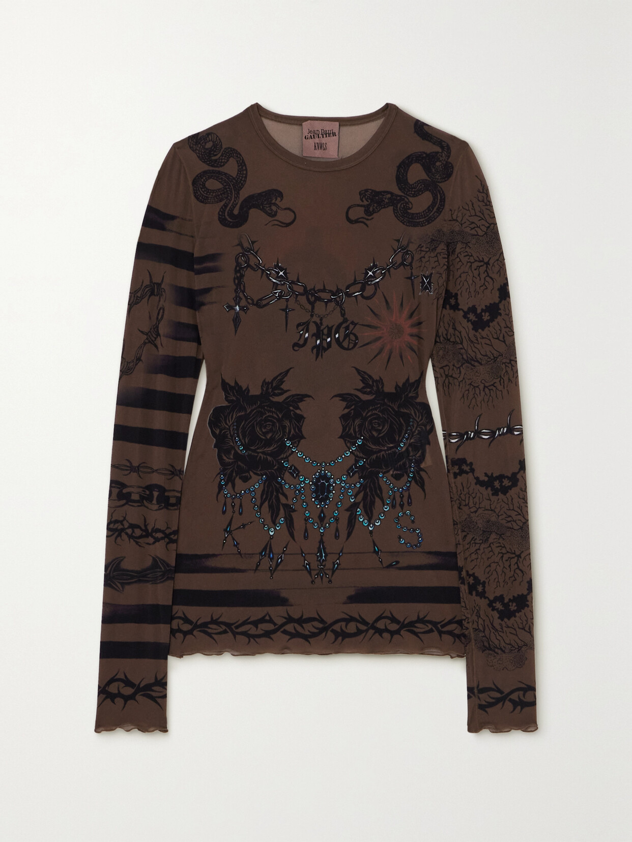 Jean Paul Gaultier - + Knwls Printed Stretch-jersey Top - Brown