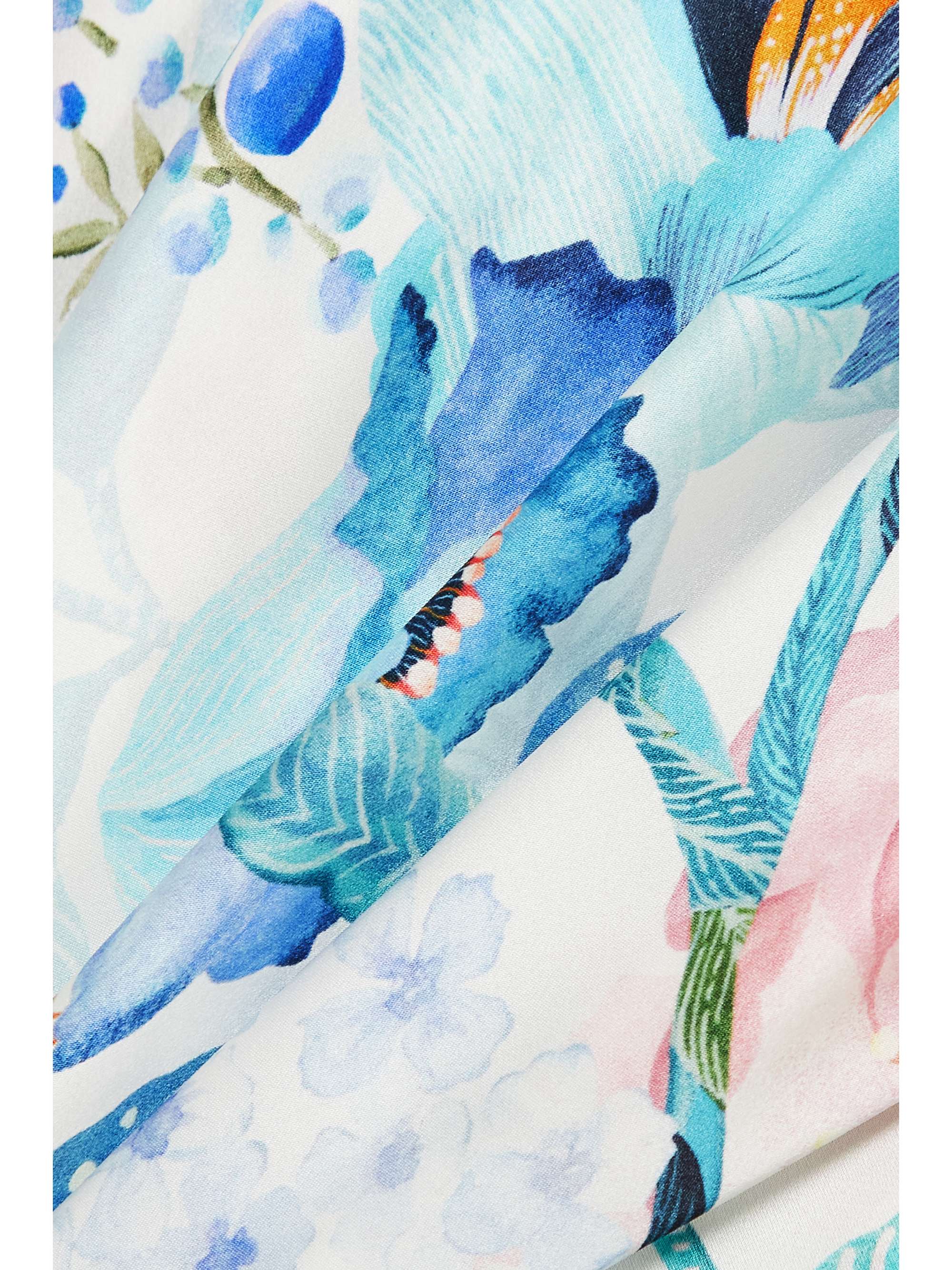 MENG Belted printed silk-satin robe