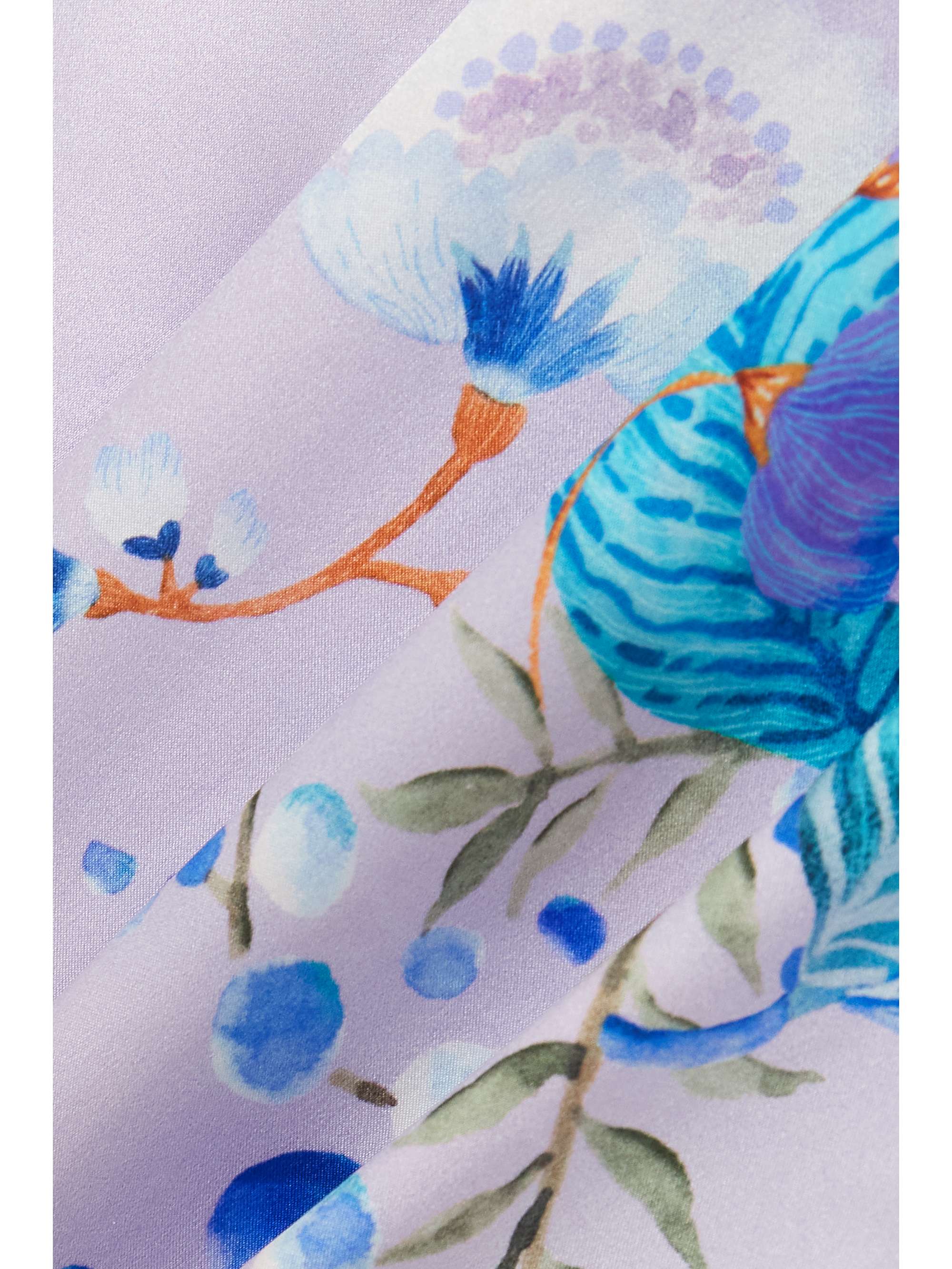 MENG Belted floral-print silk-satin robe