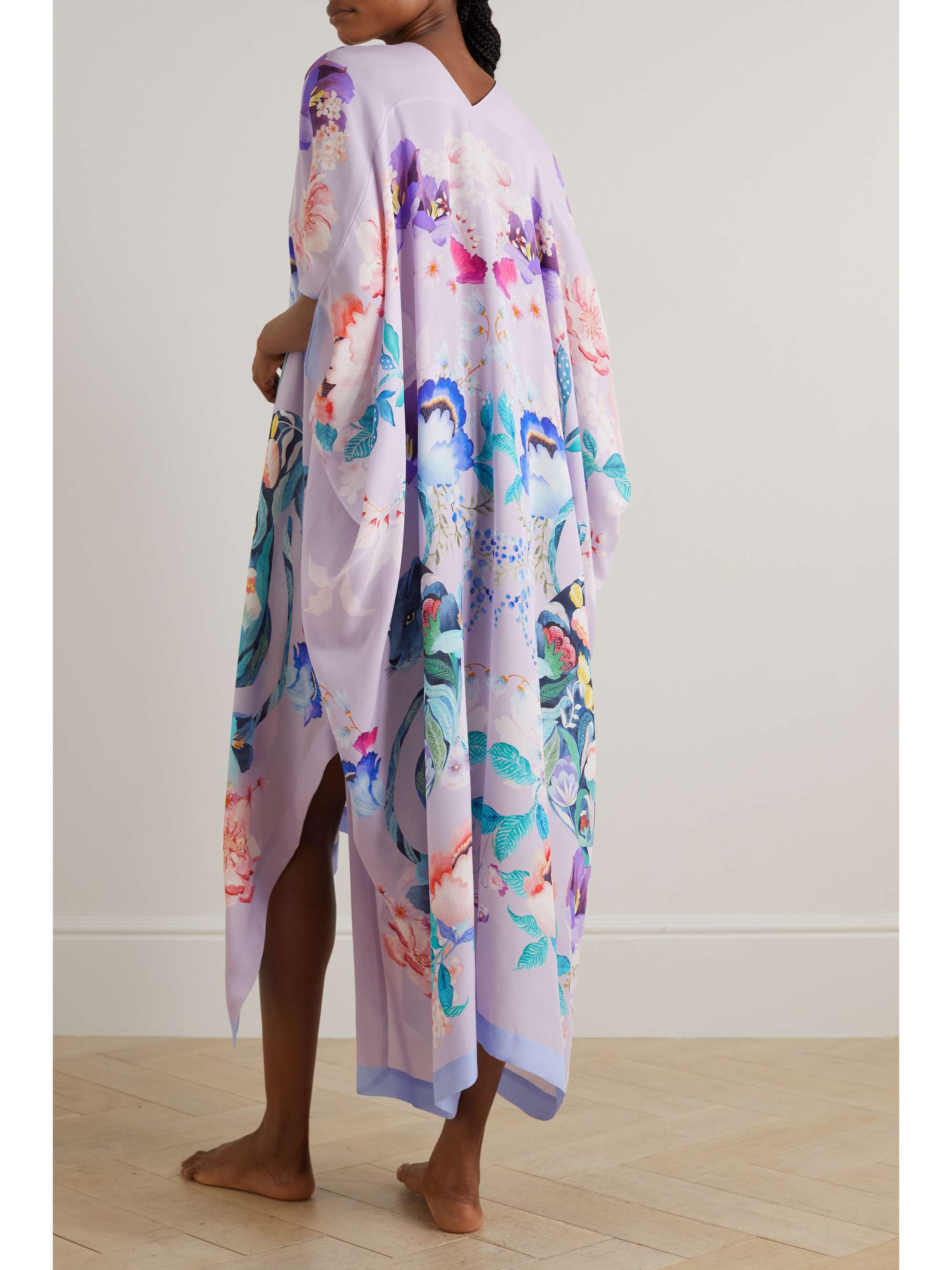 MENG Printed silk-georgette kaftan