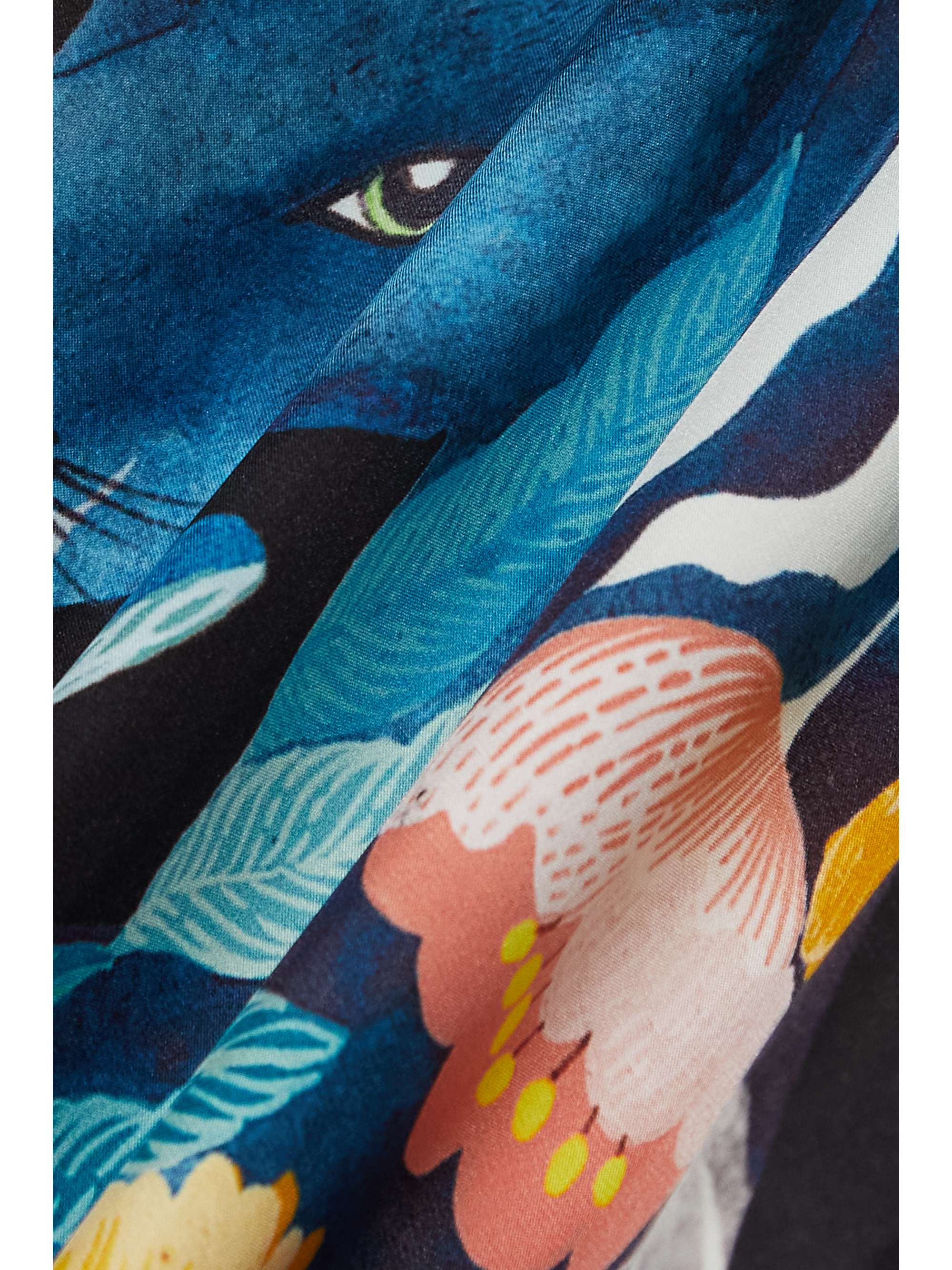 MENG Belted printed silk-satin robe