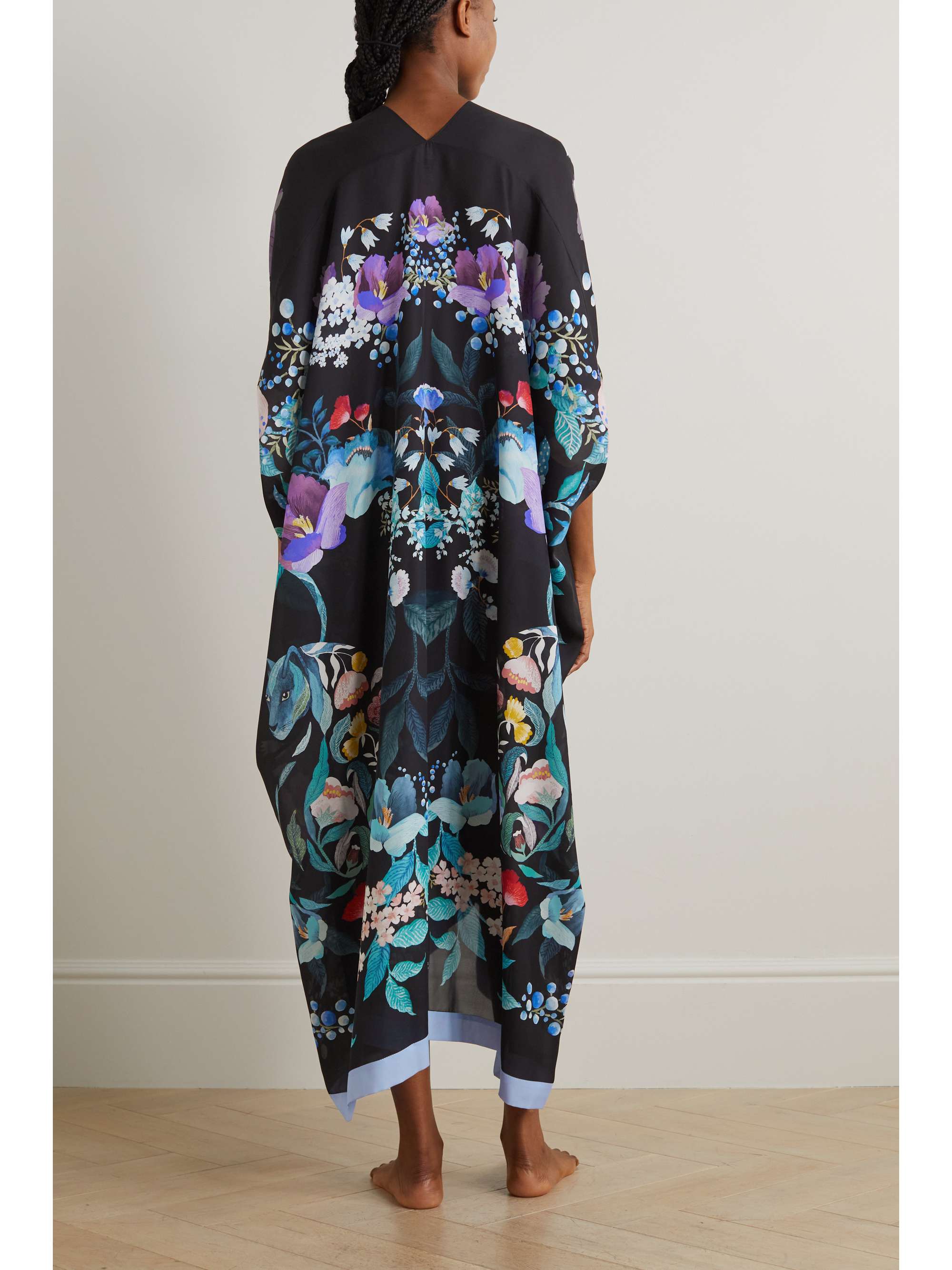 MENG Printed silk-georgette kaftan