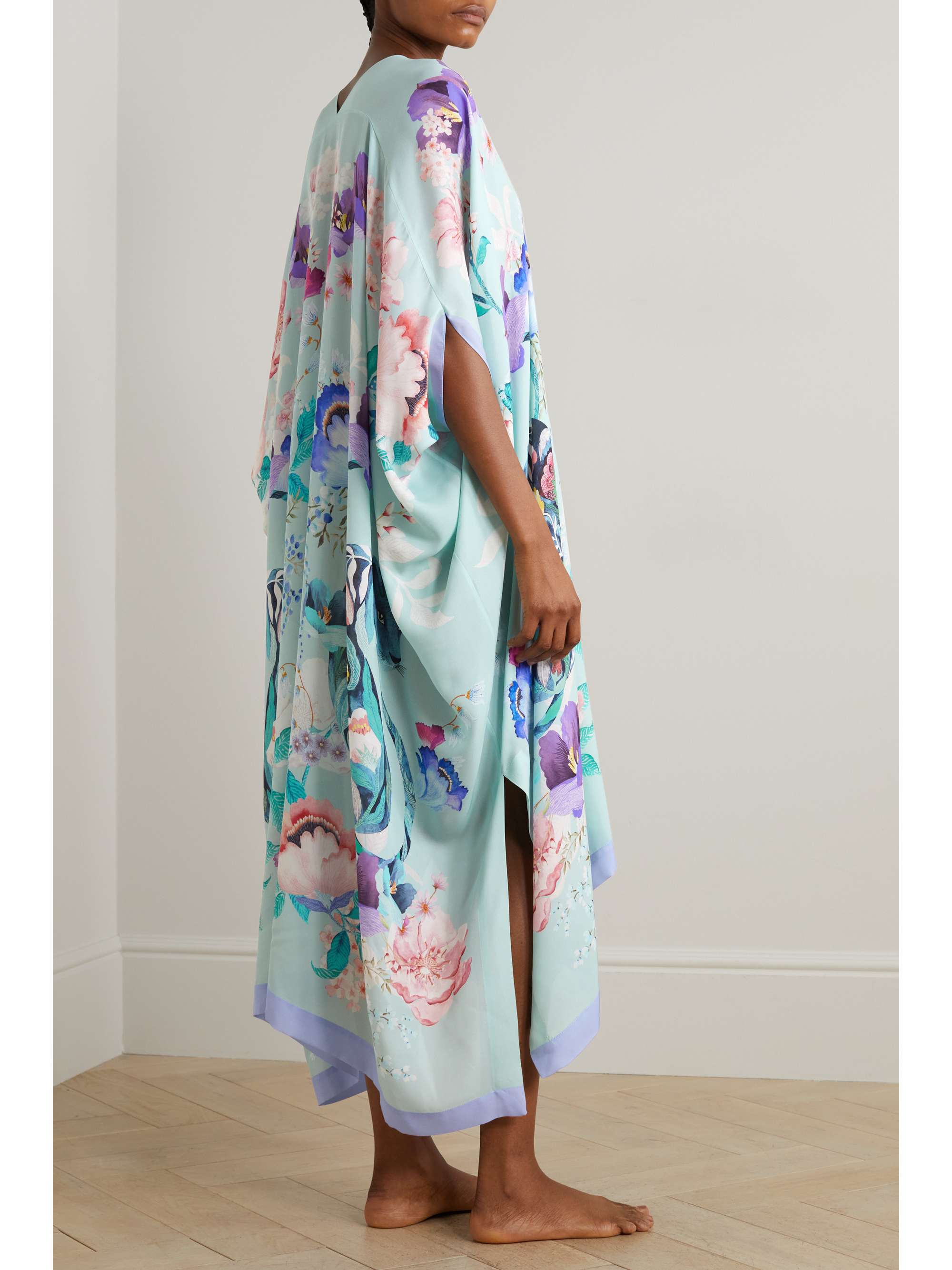 MENG Printed silk-georgette kaftan