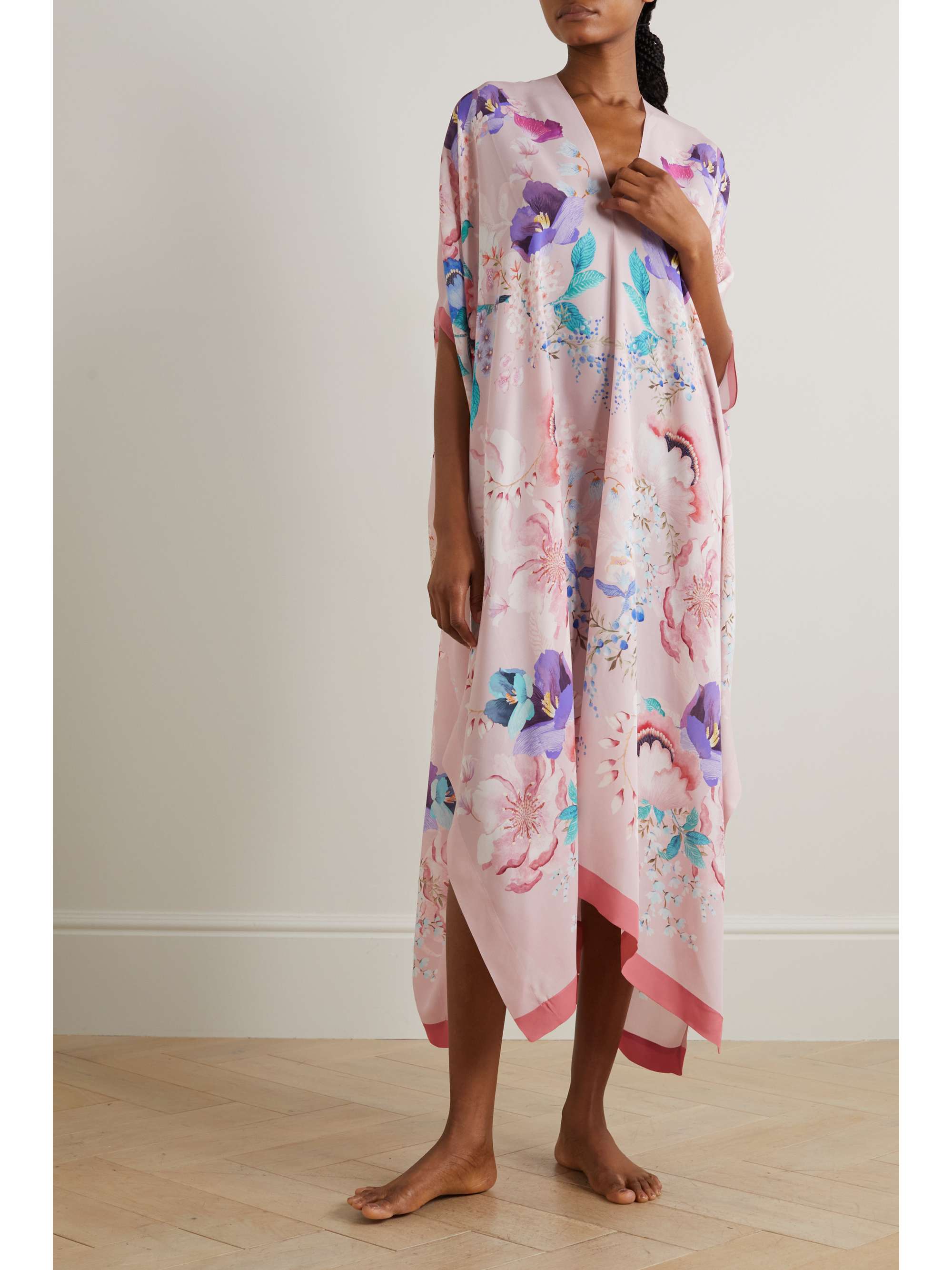 MENG Printed silk-georgette kaftan