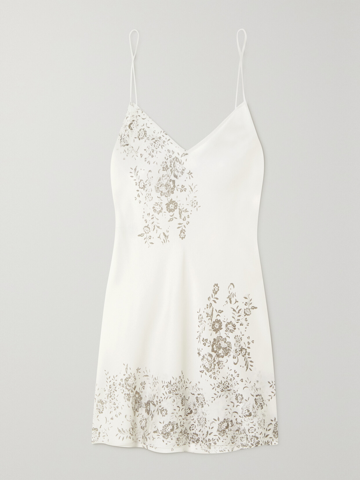 Carine Gilson - Floral-print Silk-satin Chemise - Ivory