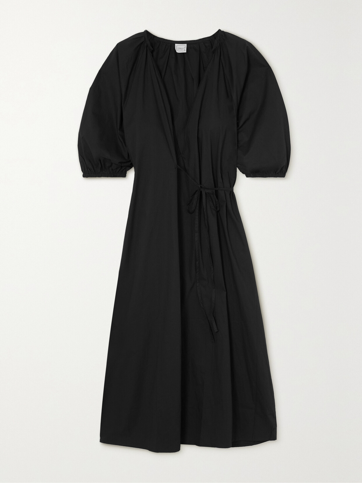 Deiji Studios - The Fold Organic Cotton-poplin Midi Wrap Dress - Black