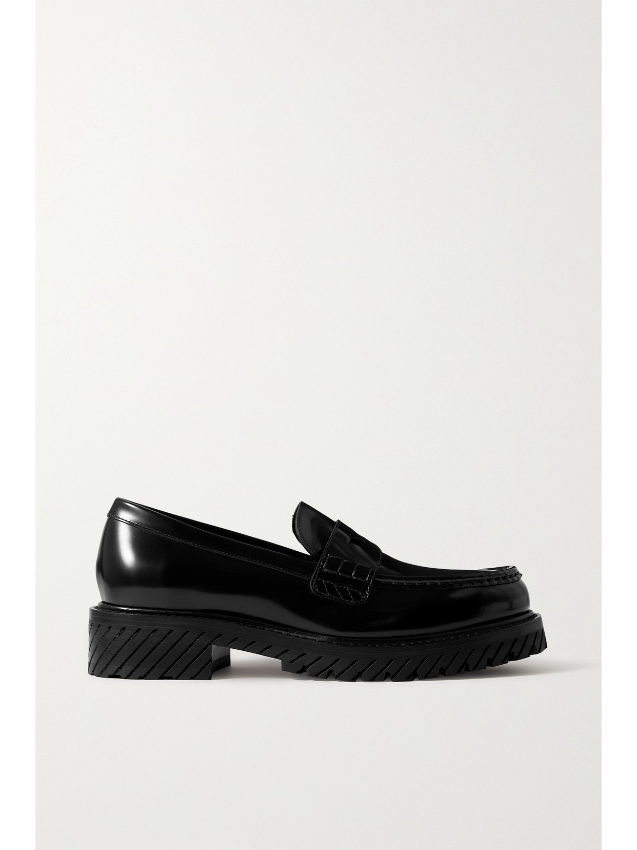 Off-White - Glossed-leather Platform Loafers - Black