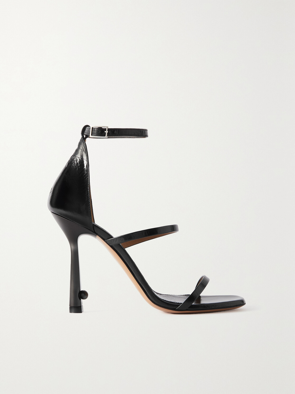 Shop Off-white Lollipop Crinkled-leather Sandals In Black