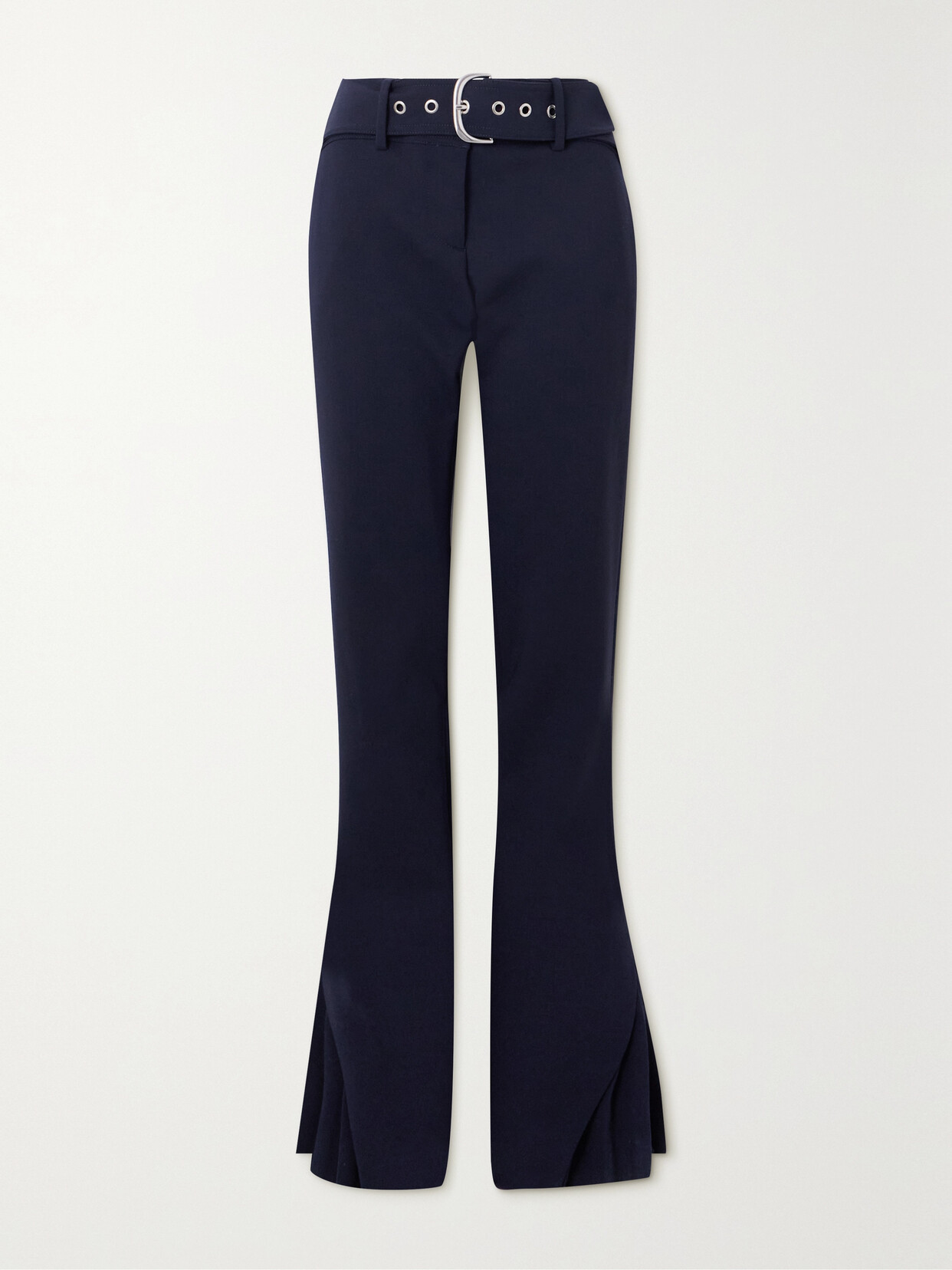 Off-White - Belted Wool-blend Slim-leg Pants - Black