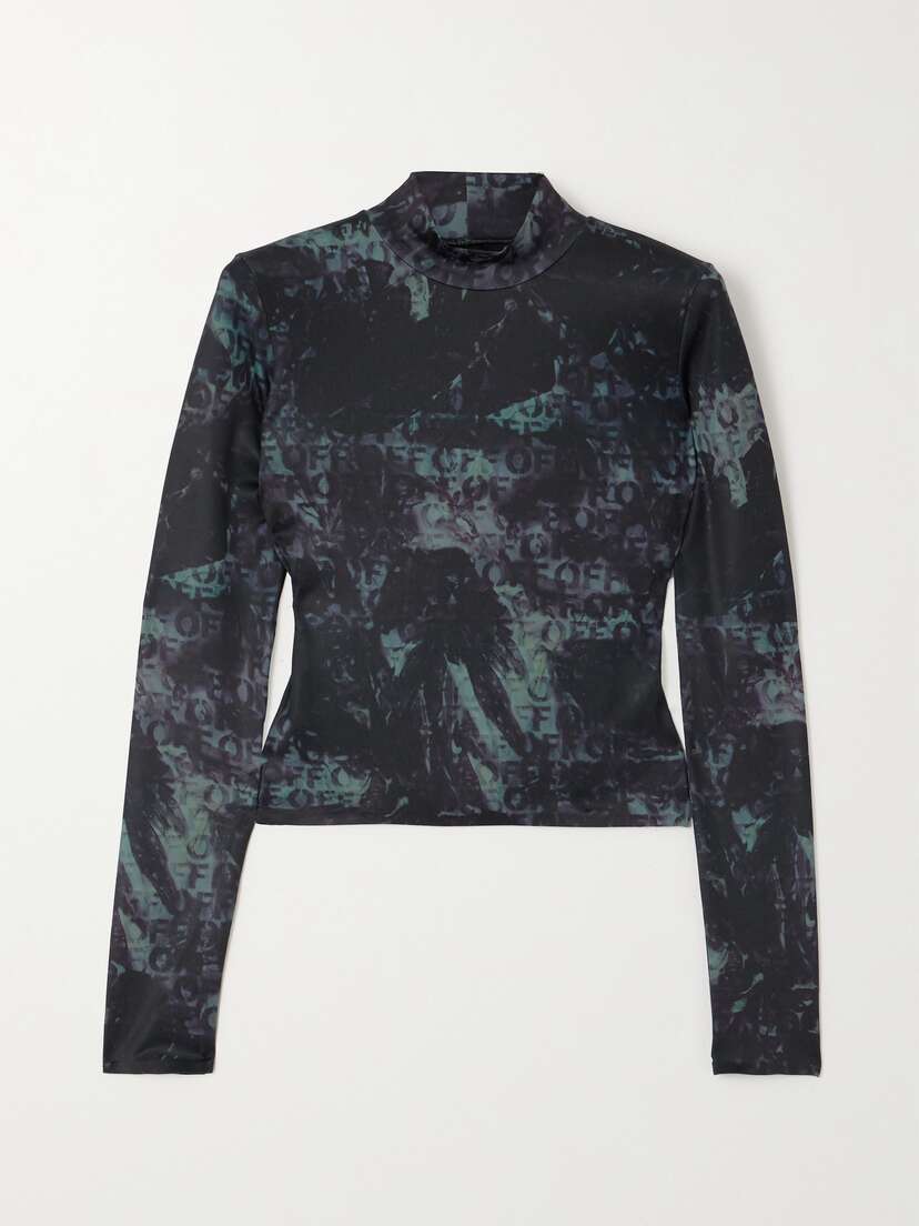 Off-White Printed Stretch-jersey Top