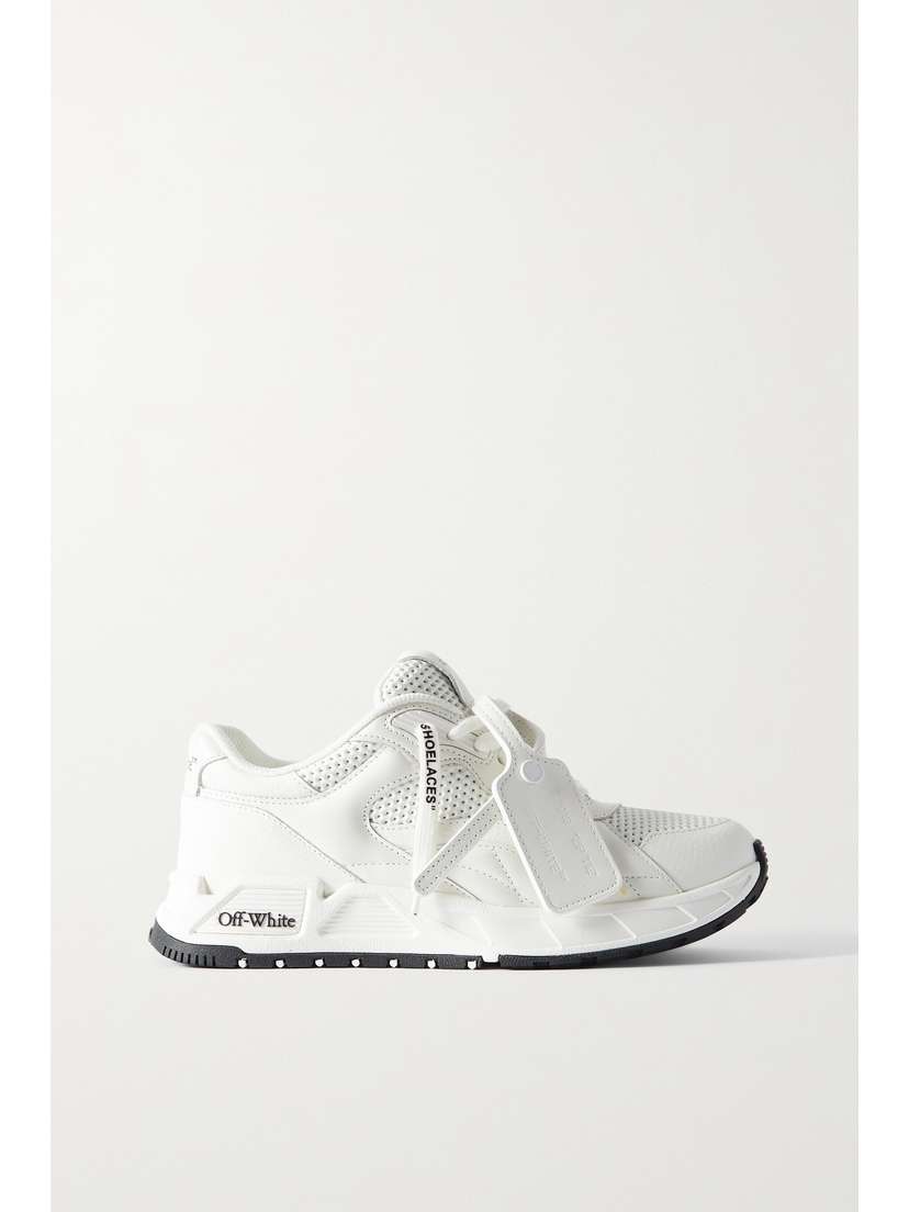 Off-White Leather And Mesh Sneakers