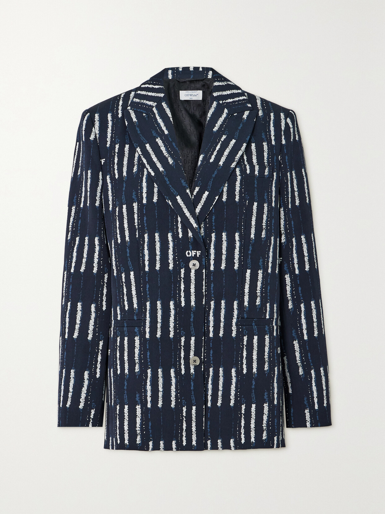 Shop Off-white Tomboy Printed Wool-twill Blazer In Blue