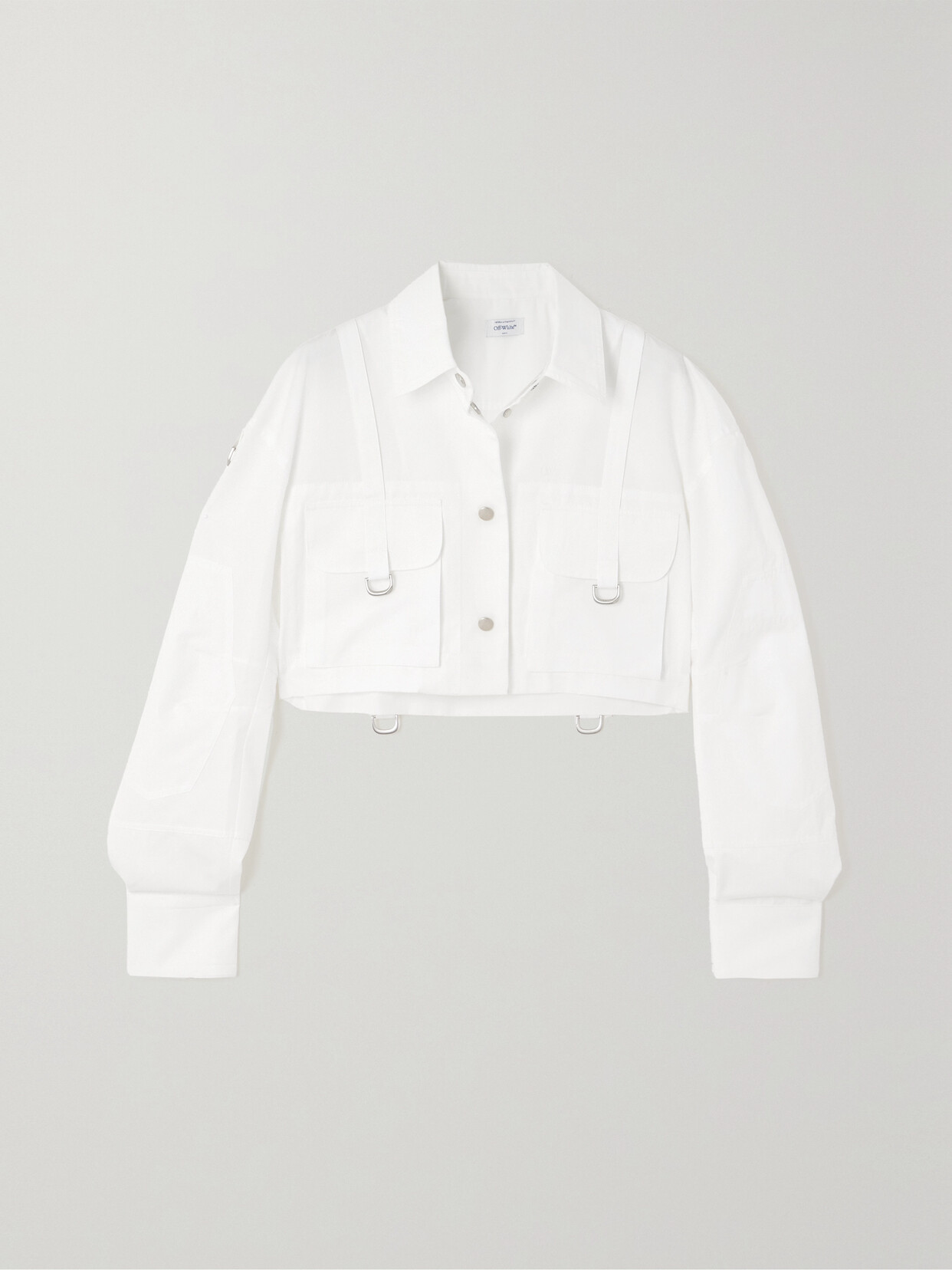 Off-white Cropped Cotton-poplin Shirt In White