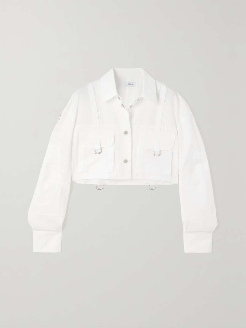 Off-White Cropped Cotton-poplin Shirt