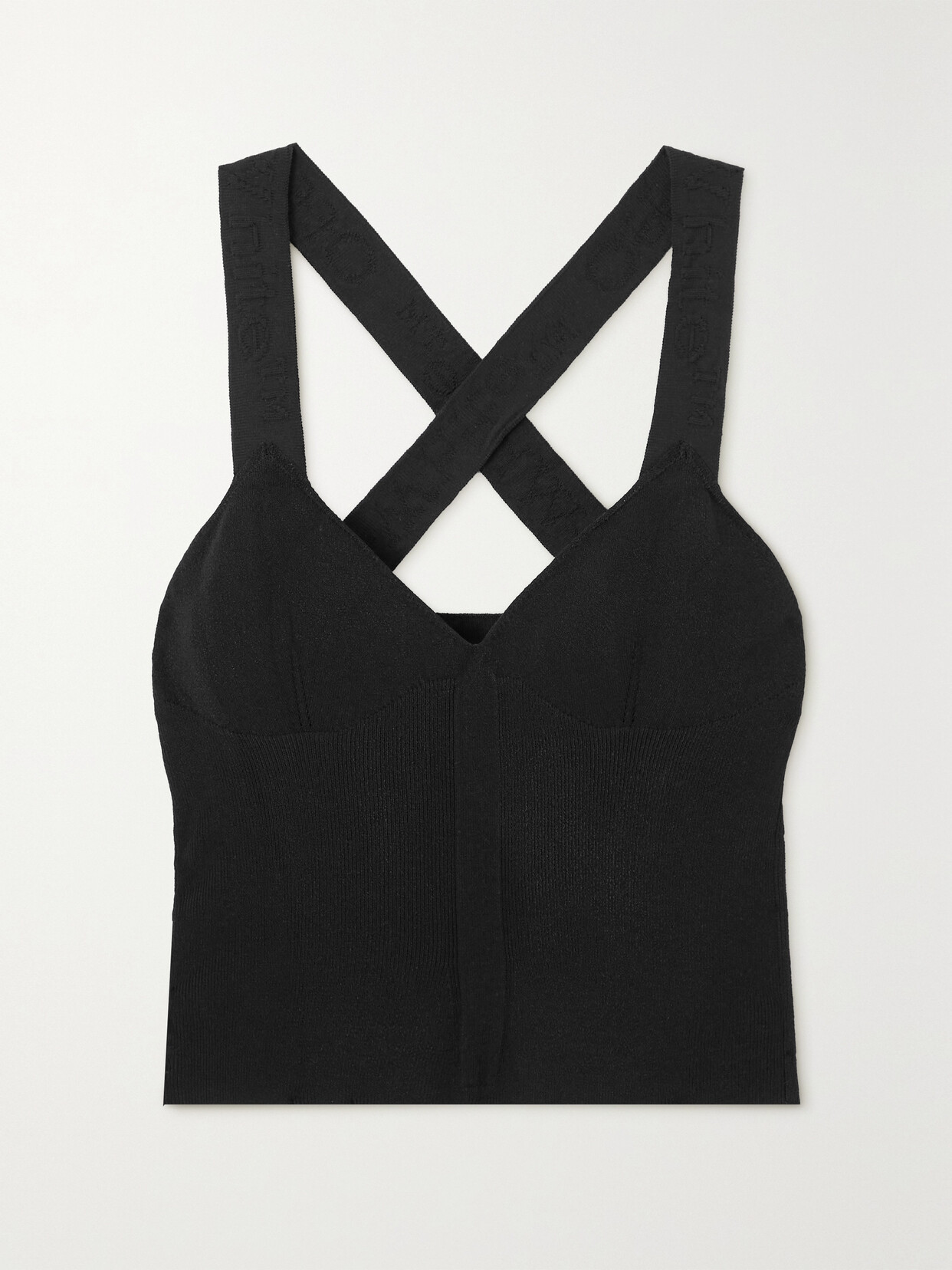 Off-white Embossed Knitted Tank In Black