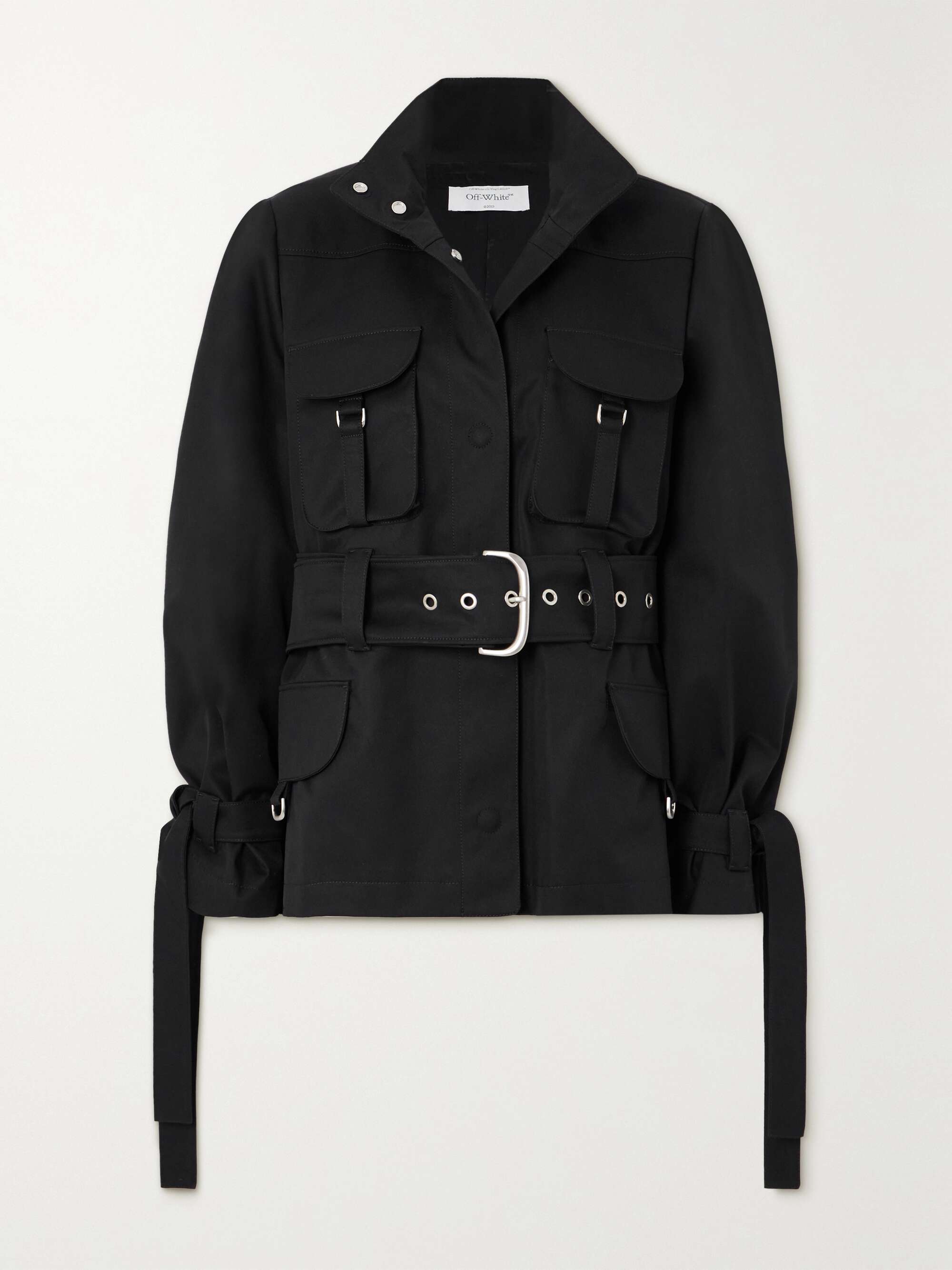 OFF-WHITE Belted cotton-twill jacket | NET-A-PORTER