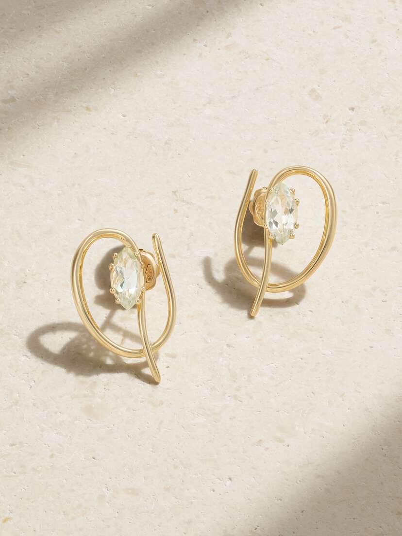 By Pariah + Net Sustain Ellipse 14-karat Recycled Gold Amethyst Earrings