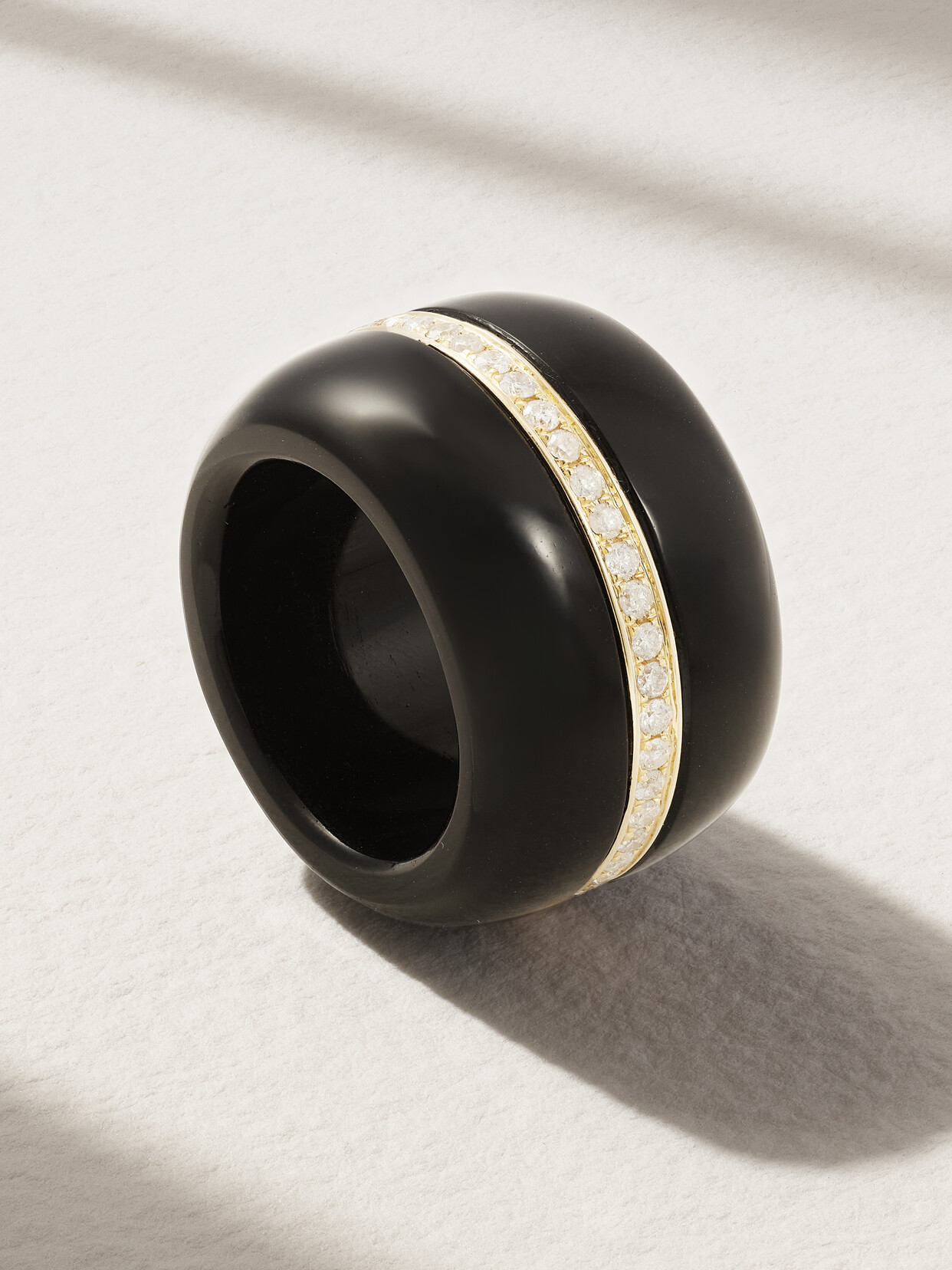 By Pariah - Pebble 14-karat Gold, Onyx And Diamond Ring - Black