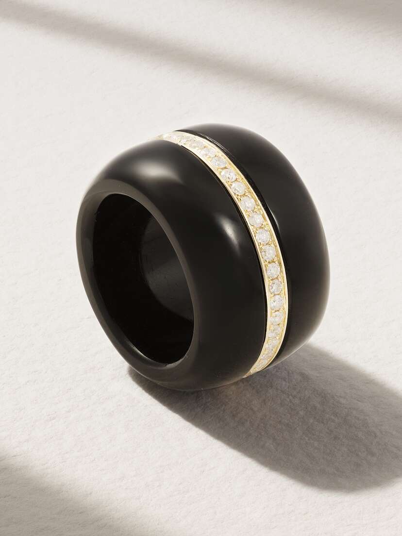 By Pariah Pebble 14-karat Gold, Onyx And Diamond Ring