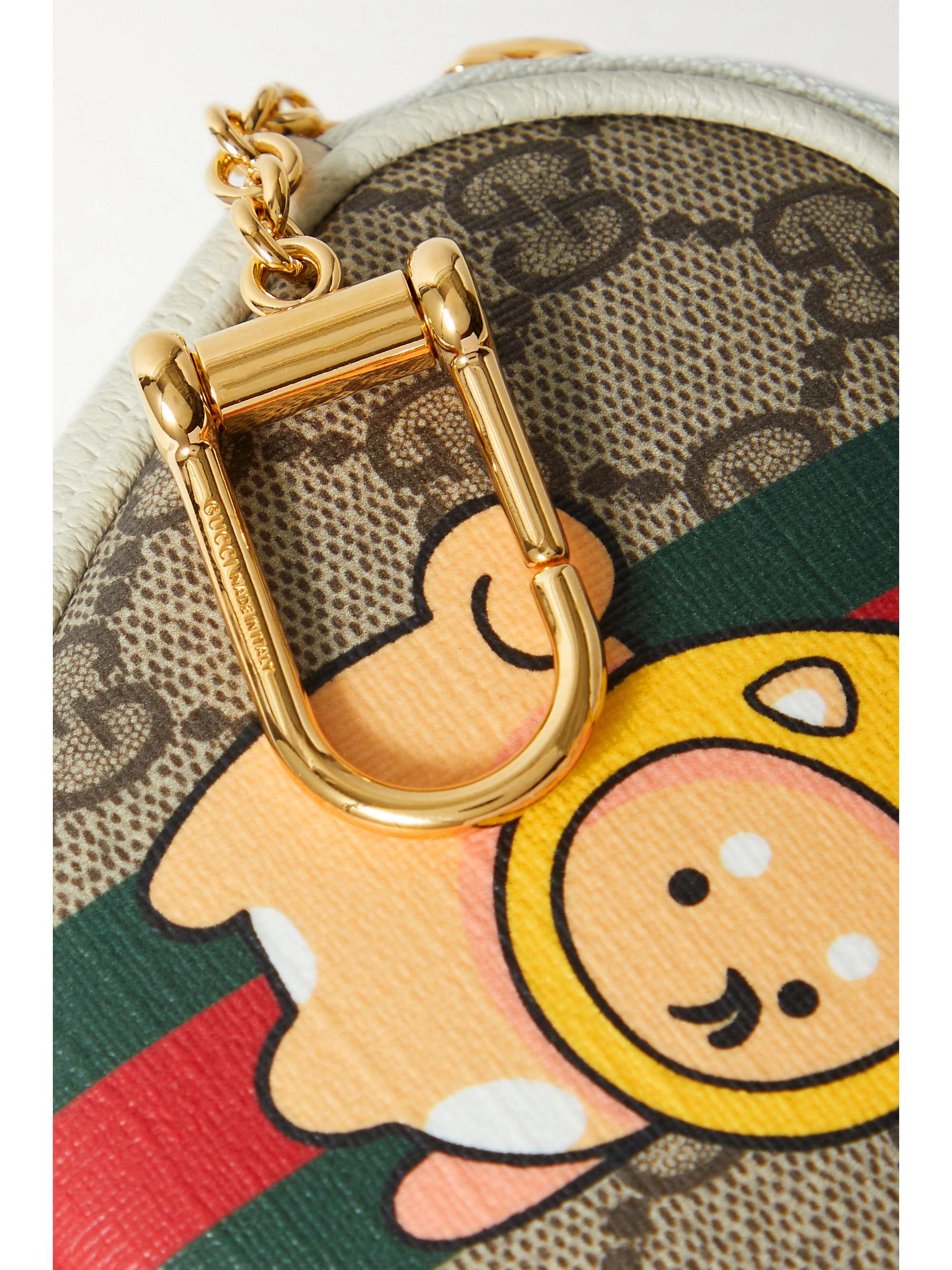 GUCCI Kawaii printed leather-trimmed coated-canvas coin purse