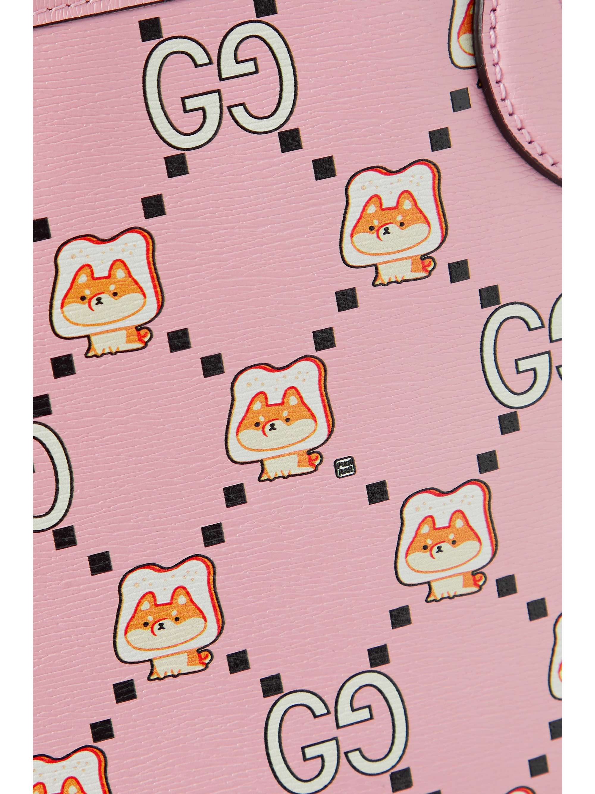 GUCCI Kawaii printed texturedleather tote NETAPORTER