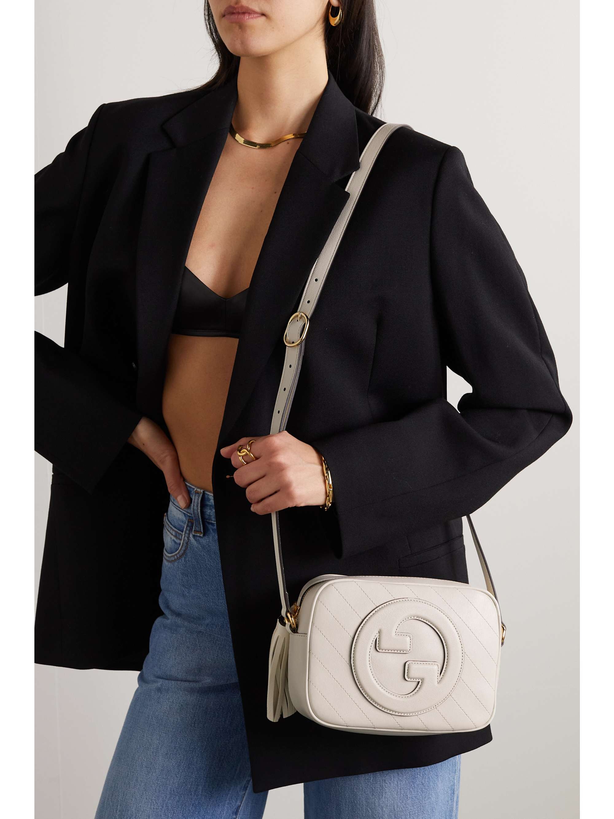 Gucci Blondie small shoulder bag in white leather