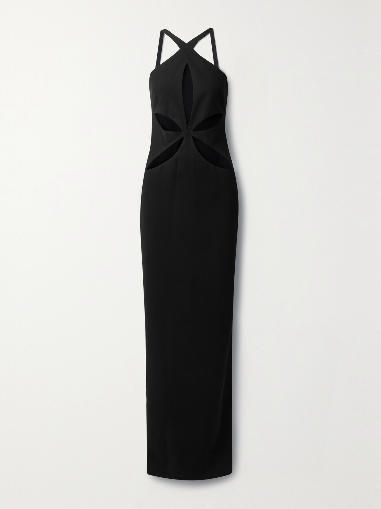 Monot Cutout Halter Dress In Black